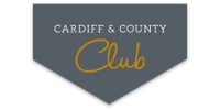 Logo of the cardiff & county club on a grey background with gold and white text.