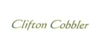 Text logo that reads "clifton cobbler" in a script font on a light background.
