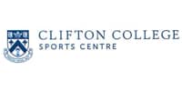 Logo of clifton college sports centre featuring a shield emblem and text.