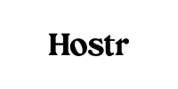The image shows the word "Hostr" in a bold, serif font with a capital "H" and the rest of the letters in lowercase. The text is black on a white background.