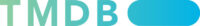 The image shows the letters “TMDB” in a gradient blue-green font, with the letter “O” represented by a rounded blue rectangle.