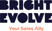 Logo for Bright Evolve featuring the company name in bold, dark letters with the strapline “Your Sales Ally” in orange text below.